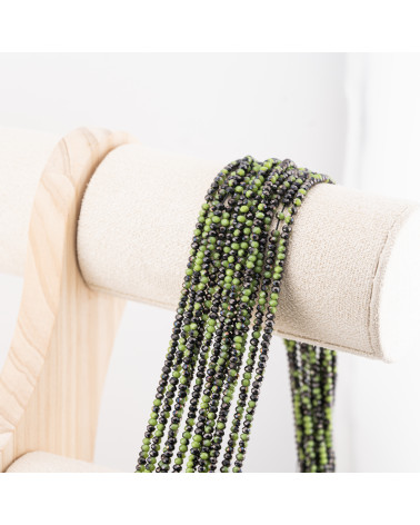 Perline Di Cristalli Rondelle Sfaccettate 3x2mm 10 FILI Su Filo Di Cotone Pronti all'uso Verde e Nero-RONDELLE 3x2mm | Worldofjewel.com