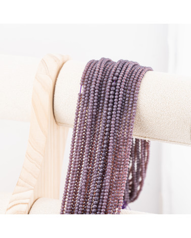 Perline Di Cristalli Rondelle Sfaccettate 3x2mm 10 FILI Su Filo Di Cotone Pronti all'uso Viola Prugna-RONDELLE 3x2mm | Worldofjewel.com