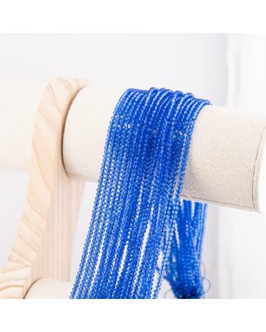 Perline Di Cristalli Rondelle Sfaccettate 3x2mm 10 FILI Su Filo Di Cotone Pronti all'uso Blu Trasparente-RONDELLE 3x2mm | Worldofjewel.com