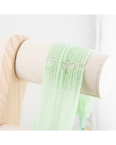 Perline Di Cristalli Rondelle Sfaccettate 3x2mm 10 FILI Su Filo Di Cotone Pronti all'uso Verde Menta-RONDELLE 3x2mm | Worldofjewel.com