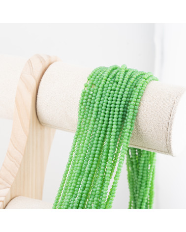 Perline Di Cristalli Rondelle Sfaccettate 3x2mm 10 FILI Su Filo Di Cotone Pronti all'uso Verde Foglia-RONDELLE 3x2mm | Worldofjewel.com