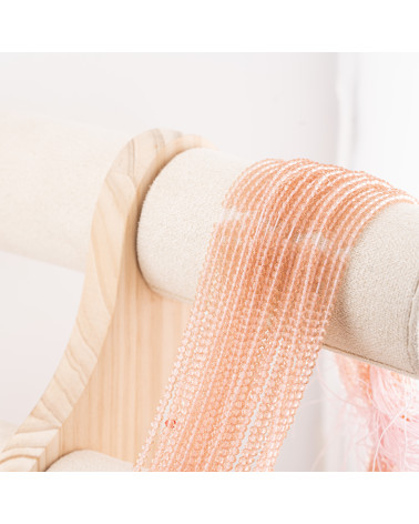 Perline Di Cristalli Rondelle Sfaccettate 3x2mm 10 FILI Su Filo Di Cotone Pronti all'uso Rosa Antico Trasparente-RONDELLE 3x2mm | Worldofjewel.com