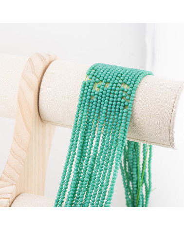 Perline Di Cristalli Rondelle Sfaccettate 3x2mm 10 FILI Su Filo Di Cotone Pronti all'uso Verde Smeraldo-RONDELLE 3x2mm | Worldofjewel.com