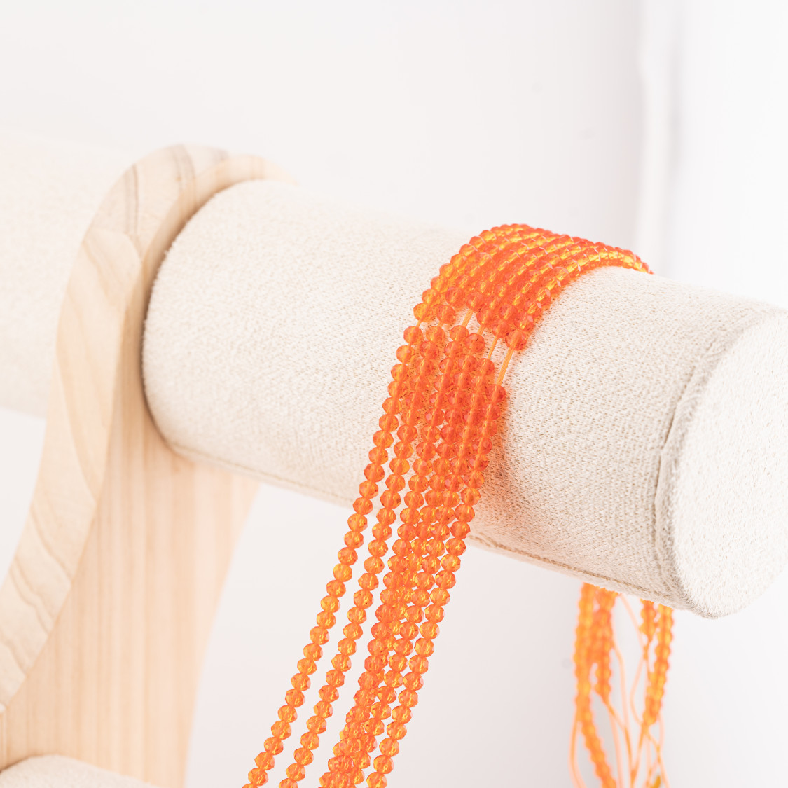 Perline Di Cristalli Rondelle Sfaccettate 3x2mm 10 FILI Su Filo Di Cotone Pronti all'uso Arancione Trasparente-RONDELLE 3x2mm | Worldofjewel.com