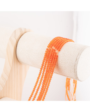 Perline Di Cristalli Rondelle Sfaccettate 3x2mm 10 FILI Su Filo Di Cotone Pronti all'uso Arancione Trasparente-RONDELLE 3x2mm | Worldofjewel.com