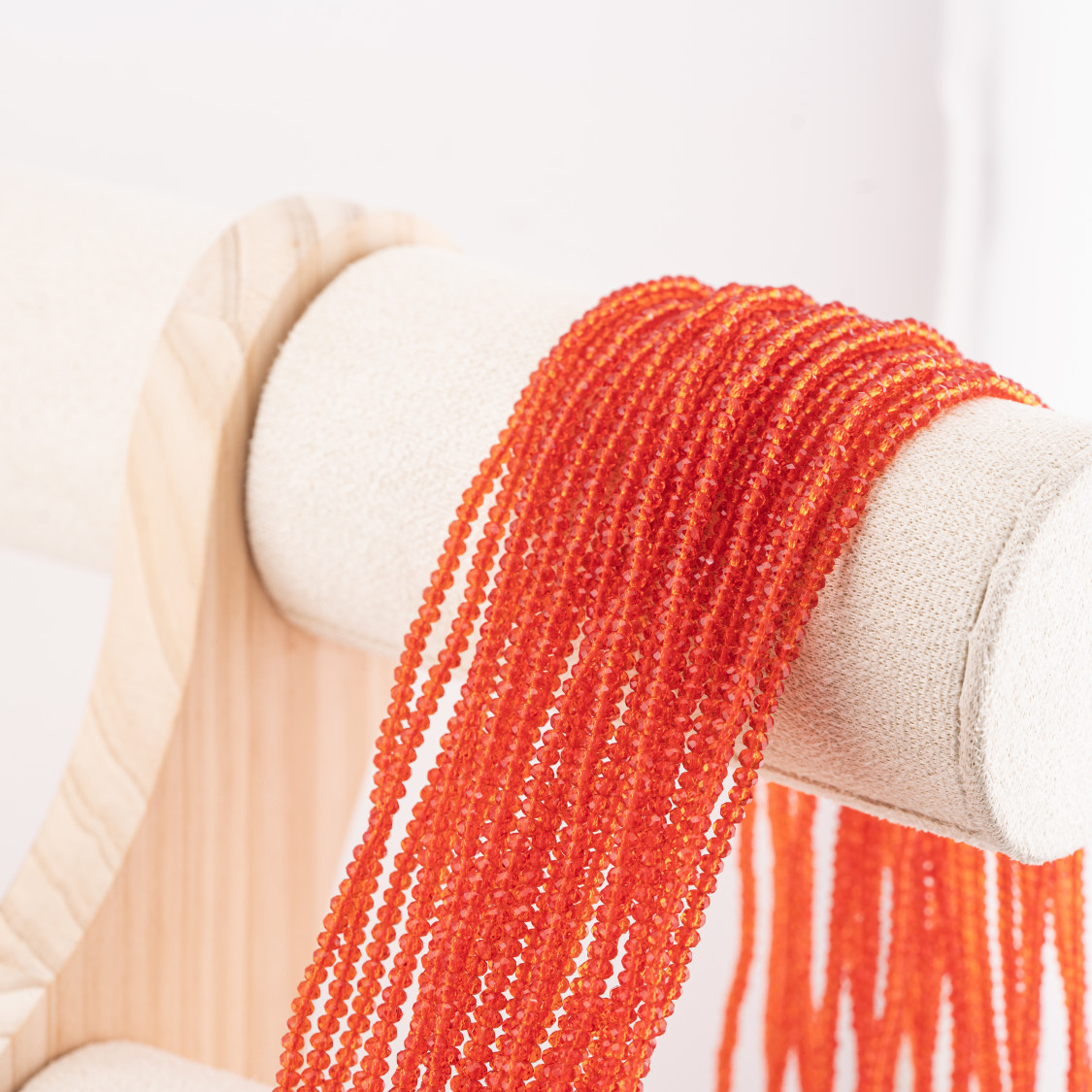 Perline Di Cristalli Rondelle Sfaccettate 3x2mm 10 FILI Su Filo Di Cotone Pronti all'uso Arancione Intenso Trasparente-RONDELLE 3x2mm | Worldofjewel.com