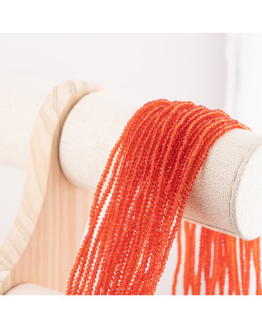 Perline Di Cristalli Rondelle Sfaccettate 3x2mm 10 FILI Su Filo Di Cotone Pronti all'uso Arancione Intenso Trasparente-RONDELLE 3x2mm | Worldofjewel.com