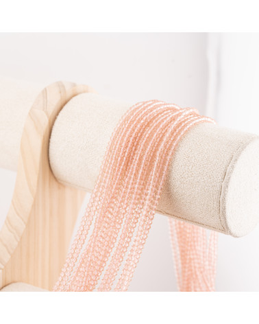 Perline Di Cristalli Rondelle Sfaccettate 3x2mm 10 FILI Su Filo Di Cotone Pronti all'uso Rosa Trasparente-RONDELLE 3x2mm | Worldofjewel.com