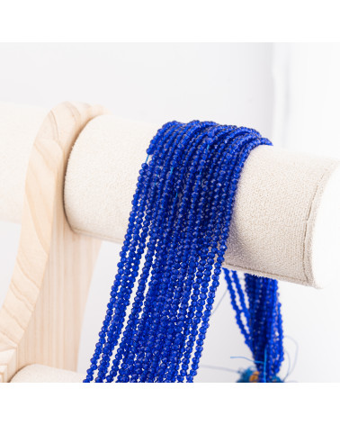 Perline Di Cristalli Rondelle Sfaccettate 3x2mm 10 FILI Su Filo Di Cotone Pronti all'uso Blu Lapis Trasparente-RONDELLE 3x2mm | Worldofjewel.com