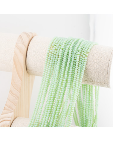 Perline Di Cristalli Rondelle Sfaccettate 3x2mm 10 FILI Su Filo Di Cotone Pronti all'uso Verde Chiaro-RONDELLE 3x2mm | Worldofjewel.com