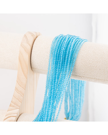 Perline Di Cristalli Rondelle Sfaccettate 3x2mm 10 FILI Su Filo Di Cotone Pronti all'uso Azzurro Chiaro Trasparente-RONDELLE 3x2mm | Worldofjewel.com