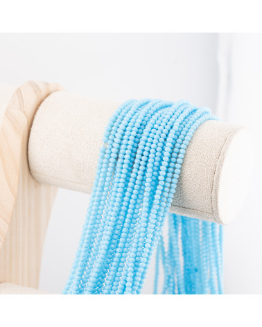 Perline Di Cristalli Rondelle Sfaccettate 3x2mm 10 FILI Su Filo Di Cotone Pronti all'uso Azzurro-RONDELLE 3x2mm | Worldofjewel.com