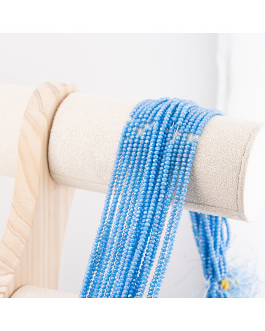 Perline Di Cristalli Rondelle Sfaccettate 3x2mm 10 FILI Su Filo Di Cotone Pronti all'uso Azzurro Perlescente-RONDELLE 3x2mm | Worldofjewel.com