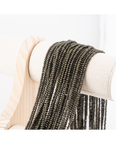 Perline Di Cristalli Rondelle Sfaccettate 3x2mm 10 FILI Su Filo Di Cotone Pronti all'uso Marrone-RONDELLE 3x2mm | Worldofjewel.com