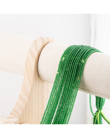 Perline Di Cristalli Rondelle Sfaccettate 3x2mm 10 FILI Su Filo Di Cotone Pronti all'uso Verde Smeraldo Trasparente-RONDELLE 3x2mm | Worldofjewel.com