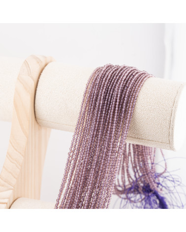 Perline Di Cristalli Rondelle Sfaccettate 3x2mm 10 FILI Su Filo Di Cotone Pronti all'uso Viola Trasparente-RONDELLE 3x2mm | Worldofjewel.com