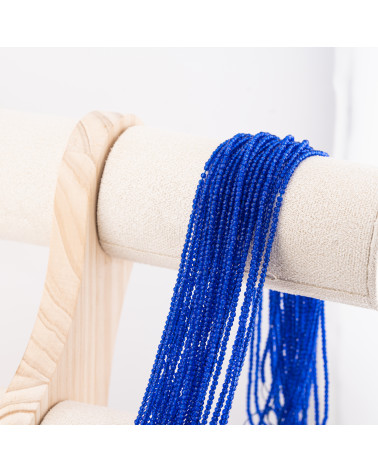 Perline Di Cristalli Rondelle Sfaccettate 3x2mm 10 FILI Su Filo Di Cotone Pronti all'uso Blu Scuro Trasparente-RONDELLE 3x2mm | Worldofjewel.com