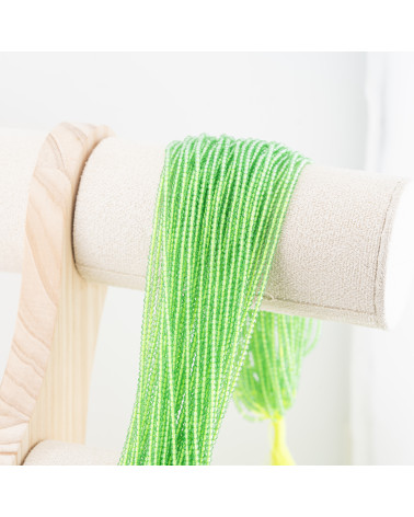 Perline Di Cristalli Rondelle Sfaccettate 3x2mm 10 FILI Su Filo Di Cotone Pronti all'uso Verde Chiaro Trasparente-RONDELLE 3x2mm | Worldofjewel.com