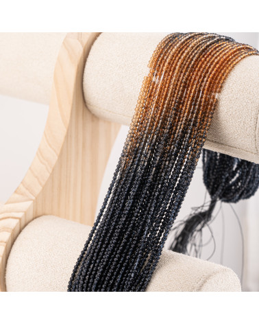 Perline Di Cristalli Rondelle Sfaccettate 3x2mm 10 FILI Su Filo Di Cotone Pronti all'uso Gradiente Arancione e Nero-RONDELLE 3x2mm | Worldofjewel.com