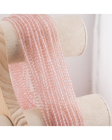 Perline Di Cristalli Rondelle Sfaccettate 4x3mm 10 FILI Su Filo Di Cotone Pronti all'uso Rosa Trasparente-RONDELLE 4x3mm | Worldofjewel.com