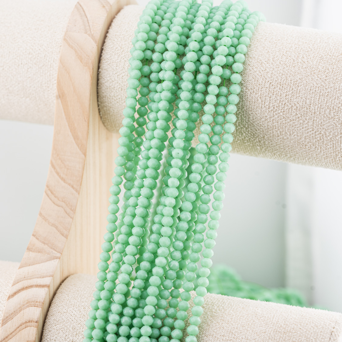 Perline Di Cristalli Rondelle Sfaccettate 4x3mm 10 FILI Su Filo Di Cotone Pronti all'uso-RONDELLE 4x3mm | Worldofjewel.com