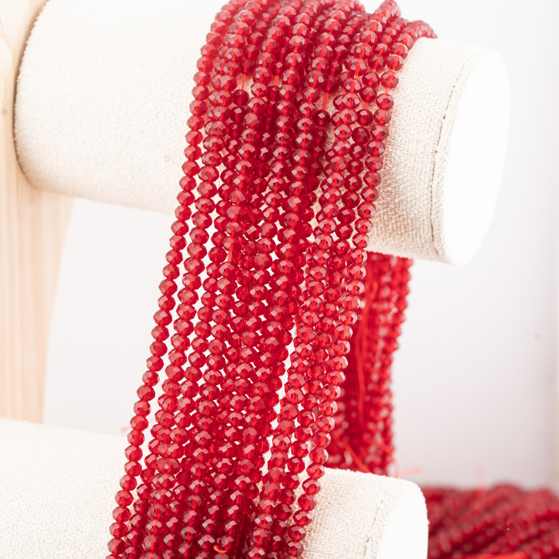 Perline Di Cristalli Rondelle Sfaccettate 4x3mm 10 FILI Su Filo Di Cotone Pronti all'uso-RONDELLE 4x3mm | Worldofjewel.com