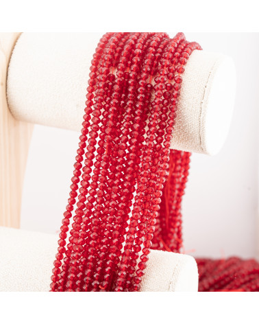 Perline Di Cristalli Rondelle Sfaccettate 4x3mm 10 FILI Su Filo Di Cotone Pronti all'uso-RONDELLE 4x3mm | Worldofjewel.com