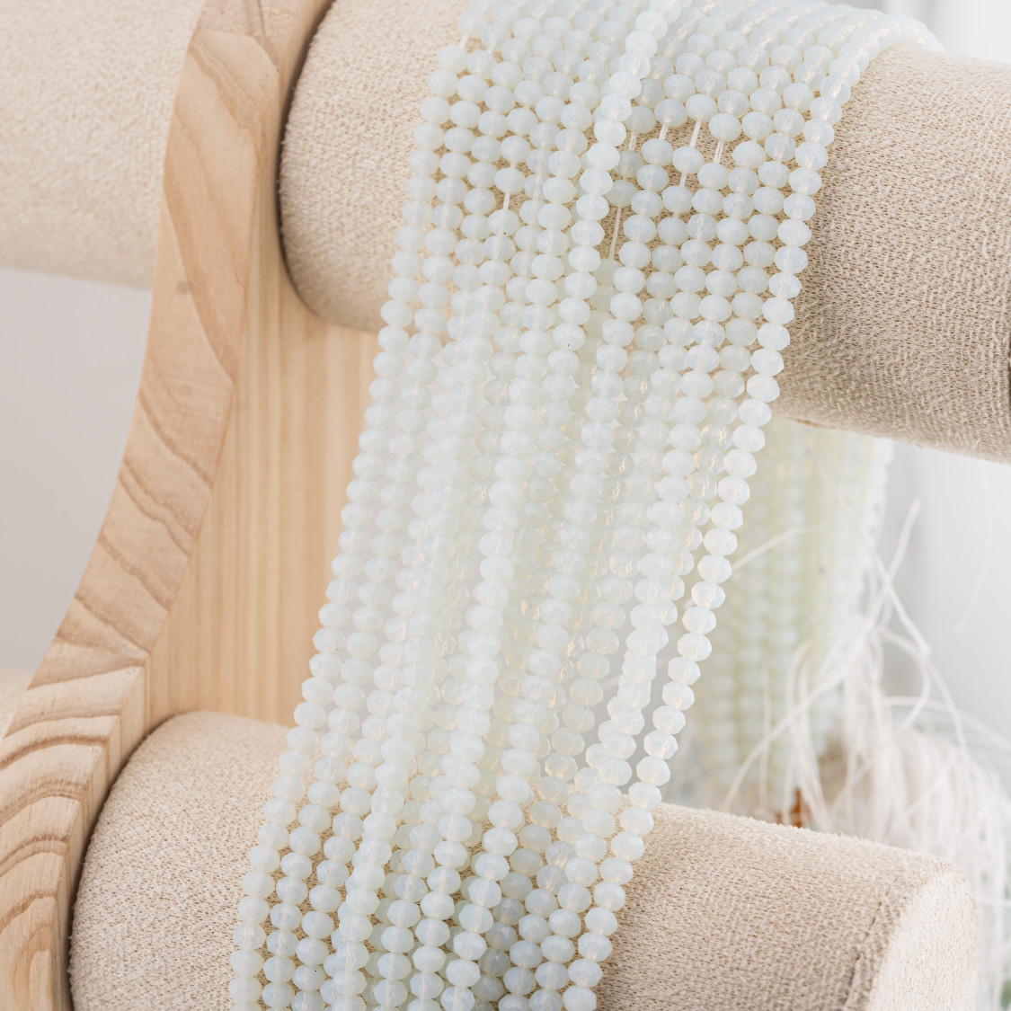 Perline Di Cristalli Rondelle Sfaccettate 4x3mm 10 FILI Su Filo Di Cotone Pronti all'uso-RONDELLE 4x3mm | Worldofjewel.com