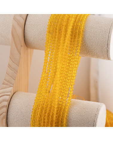 Perline Di Cristalli Rondelle Sfaccettate 4x3mm 10 FILI Su Filo Di Cotone Pronti all'uso-RONDELLE 4x3mm | Worldofjewel.com
