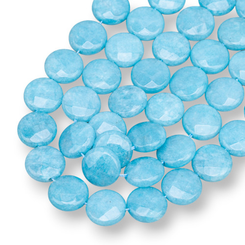 Angelite Round Flat Faceted 14mm