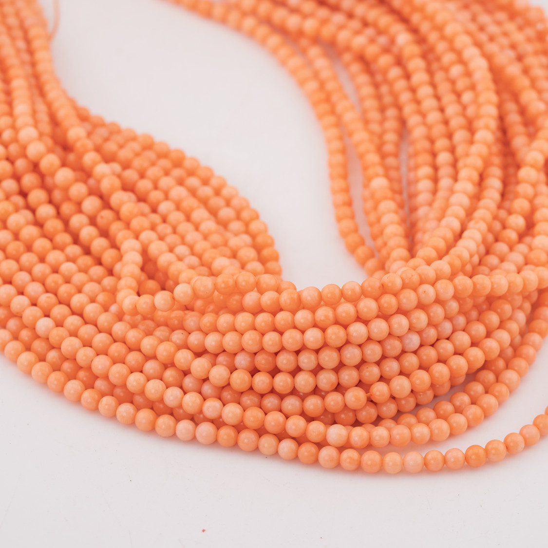 Bambou Corail Rose Orange Lisse Rond 04mm-BAMBOU CORAIL | Worldofjewel.com
