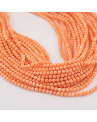 Bambou Corail Rose Orange Lisse Rond 04mm-BAMBOU CORAIL | Worldofjewel.com