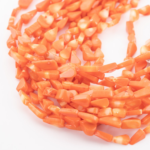 Orange Bamboo Coral Drops Flakes 8-10x14-20mm
