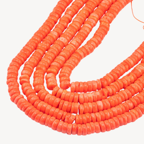 Discos de arandelas de coral de bambú naranja de 8 x 3 mm
