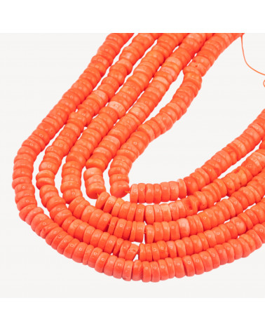 Corallo Bamboo Arancio Rondelle Dischi 8x3mm-CORALLO BAMBOO | Worldofjewel.com