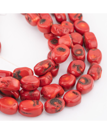 Corallo Bamboo Rosso Sasso Irregolare Scaglie 12-15x18-25mm-CORALLO BAMBOO | Worldofjewel.com