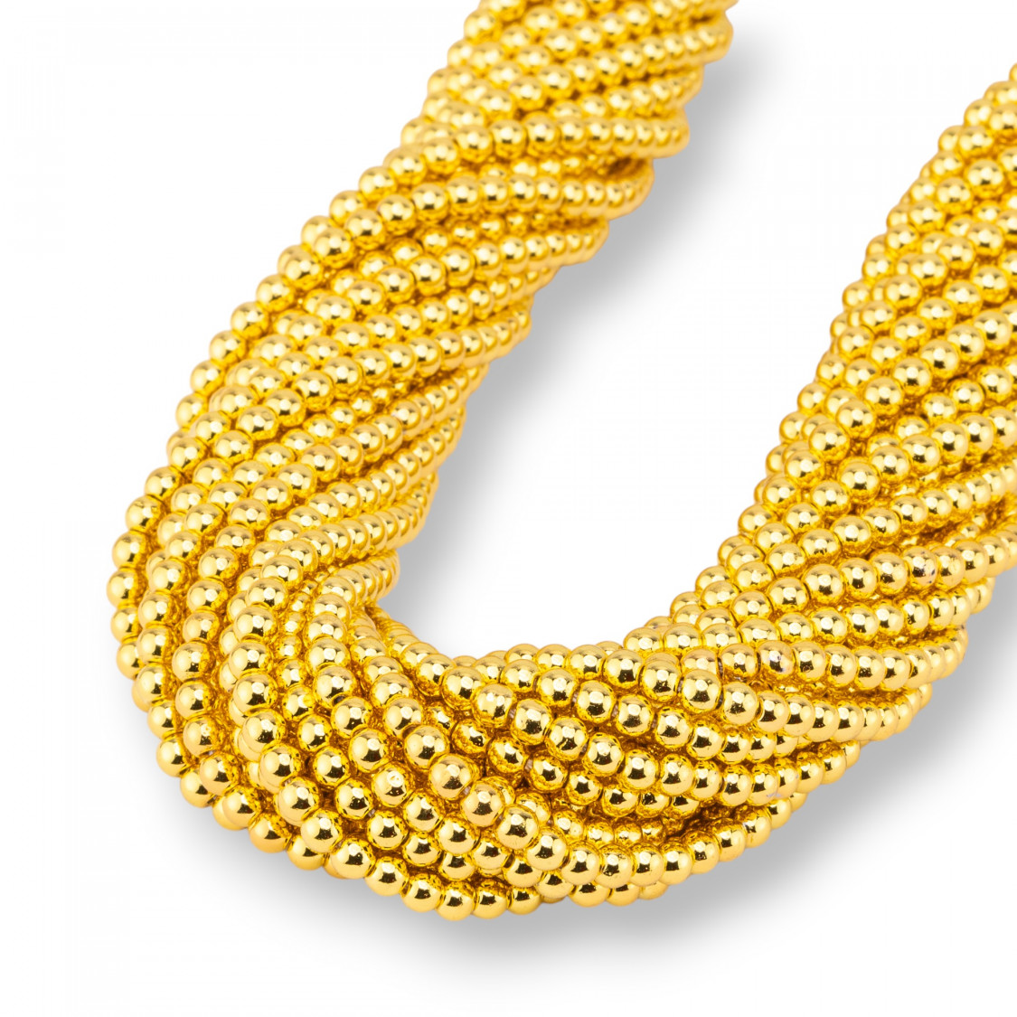 Runder, glatter Hämatit-Schliff aus 18-karätigem Gold, 4 mm, 18 Karat, Gold-18K GOLD HÄMATIT | Worldofjewel.com