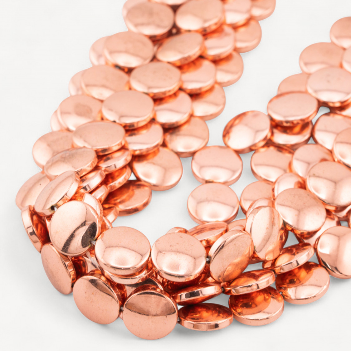 Ematite Oro Rosa Tondo Piatto Liscio Coin 12mm-EMATITE ORO ROSA | Worldofjewel.com