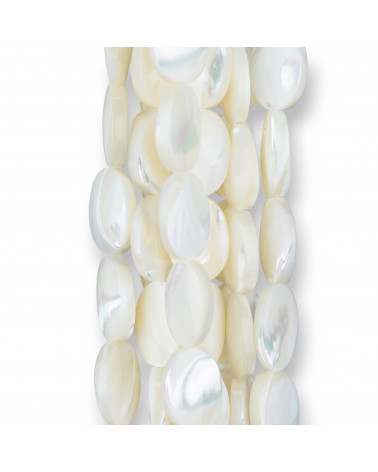 Madreperla Bianca Ovale Piatto 10x14mm-NACRE BLANCHE | Worldofjewel.com