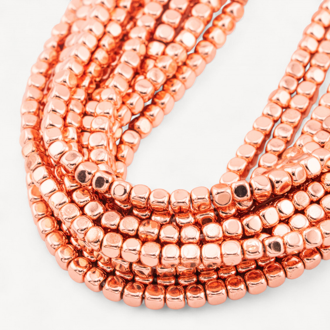 Roségoldener, abgeschrägter Hämatitwürfel, 3 mm-HEMATIT | Worldofjewel.com