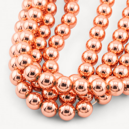 Hematite Rose Gold Round Smooth 12mm