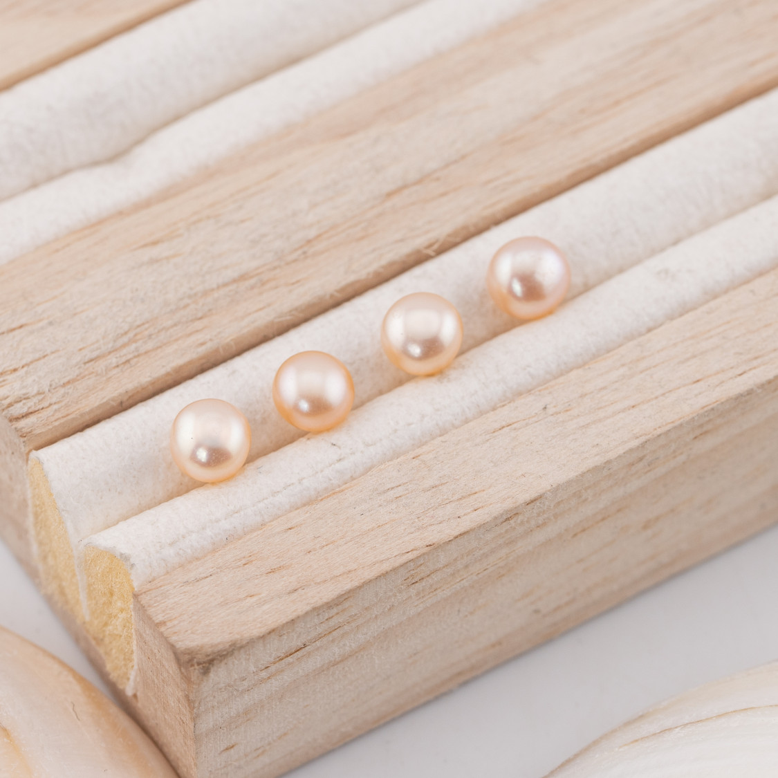 River Pearl Knöpfe, Cabochon, 1 Loch (AAAA), 5,5–6,0 mm, 12 Paar, Rosa-Süßwasser-Zuchtperlen, 1-Loch-Knöpfe | Worldofjewel.com