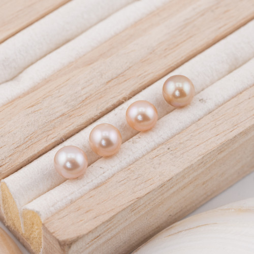 Κουμπιά River Pearl Cabochon 1 Τρύπα (AAAA) 6.5-7.0mm 12 Ζεύγη Λιλά