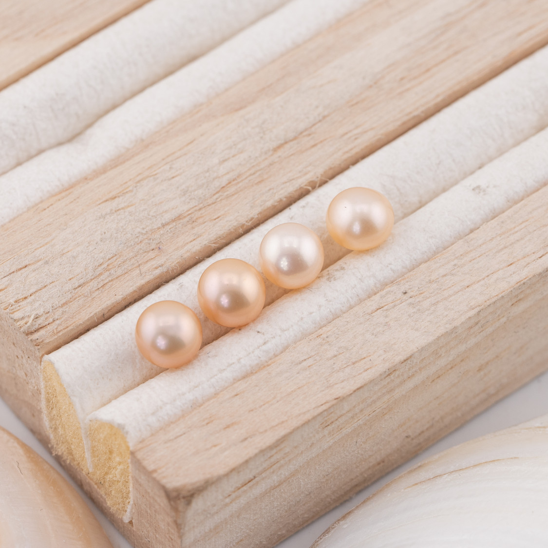 Boutons de perle de rivière cabochon 1 trou (AAAA) 6,5-7,0 mm 12 paires Rose-PERLES DE RIVIÈRE CULTIVÉES EN EAU DOUCE BOUTONS À 1 TROU | Worldofjewel.com