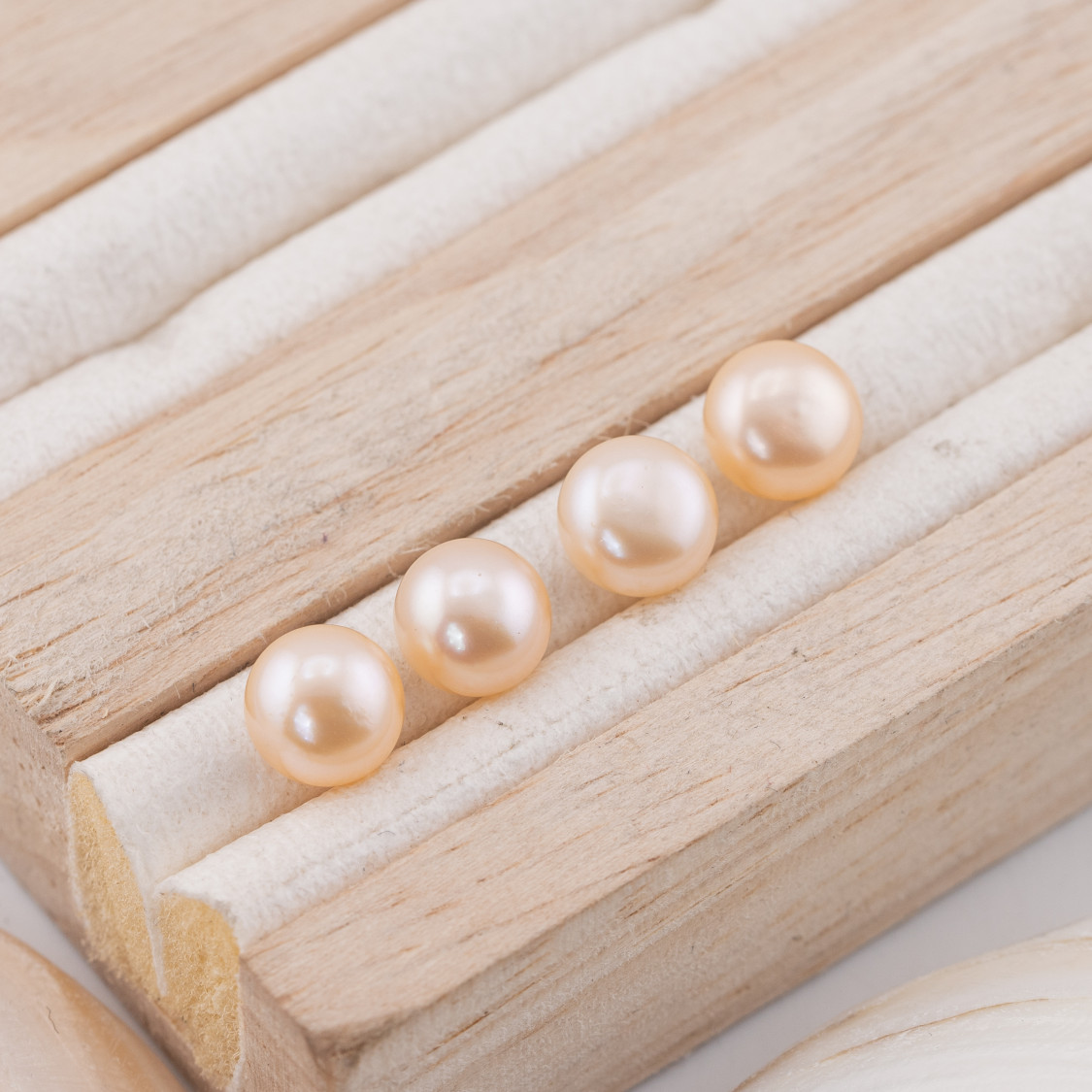 Cabujones de perla de río con 1 agujero (AAAA), 7,5-8,0 mm, 12 pares, color rosa-BOTONES DE 1 AGUJERO DE PERLAS DE RÍO CULTIVADAS EN AGUA DULCE | Worldofjewel.com