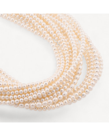 Perle Di Fiume Microperle Semiround A+ 4,0-4mm Bianco-MICROPERLE DI FIUME NATURALI ACQUA DOLCE | Worldofjewel.com