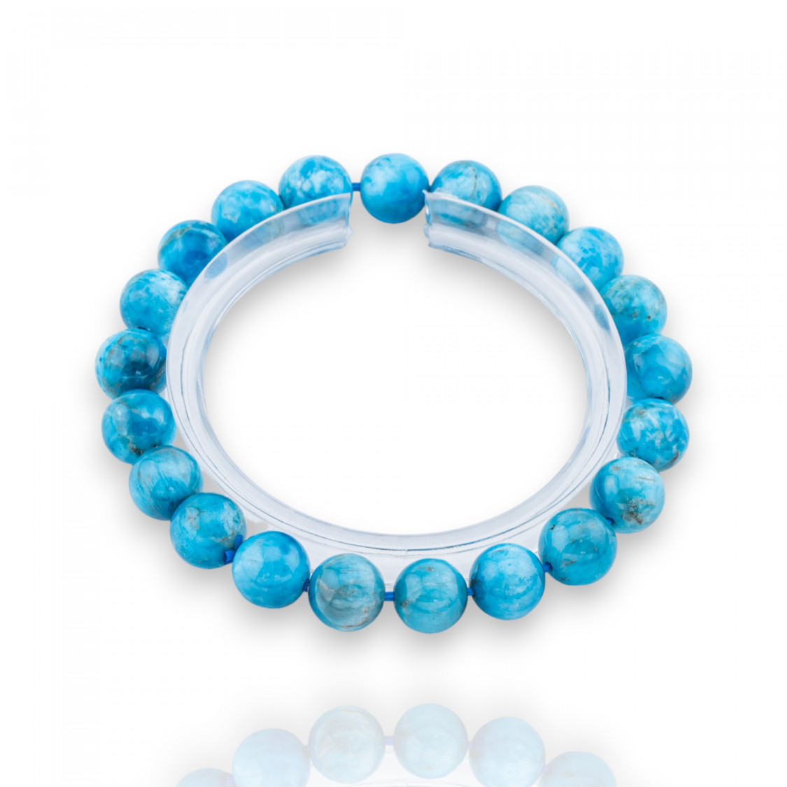 Smooth Round Apatite (APT) Elastic Bracelet 10mm-HARD STONES | Worldofjewel.com