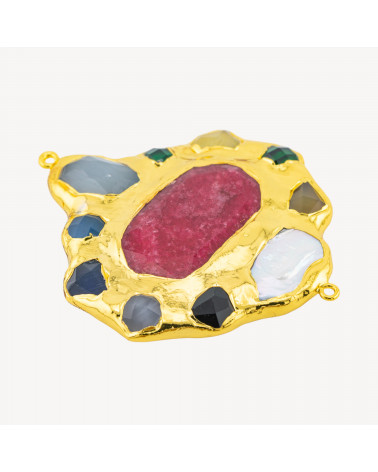 Componente Centrale Con Perline, Pietre Dure Dorate-COMPONENTI DI PIETRE DURE | Worldofjewel.com