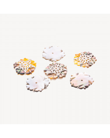 Componente Madreperla Con Foro E Argento 925 6pz-COMPONENTI DI PIETRE DURE | Worldofjewel.com