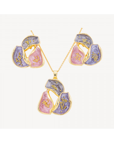 Parure Bijoux Smaltato Collezione Isabella 1pz Petali Blu, Viola e Rosa-ORECCHINI BRONZO COLLEZIONE ISABELLA | Worldofjewel.com